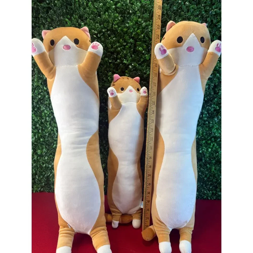 Lissipuppe Long Cat Plush Body Pillow Lot 3 Brown White Cartoon 25